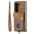 thumbnail image 5 of Feishell for Samsung Z Fold 5, Wallet Case with Card Holder Leather Card Slots Kickstand Shockproof RFID Blocking Magnetic Clasp Protective Cover for Women Men for Samsung Galaxy Z Fold 5, Brown, 5 of 11
