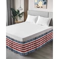 thumbnail image 4 of 4th of July Wrap Around Bed Skirts for Queen Bed 18" Drop,Bed Skirt with Adjustable Elastic Belt Dust Ruffle Bed Valance for Bedroom Hotel Luxury Independence Day Blue Star Red Stripe Bed Frame Cover, 4 of 7