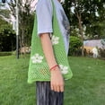 thumbnail image 2 of Kukuzhu Fairycore Crochet Tote Bag Y2K Grunge Knitted Shoulder Bag Flower Hollow Out Purse Cottagecore Accessories, 2 of 7