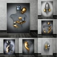 thumbnail image 2 of Abstract Steel Wire Metal Figure Statue Sculpture Canvas Painting Couple Hanging Painting High Definition Jet Printing Painting Core, 2 of 5