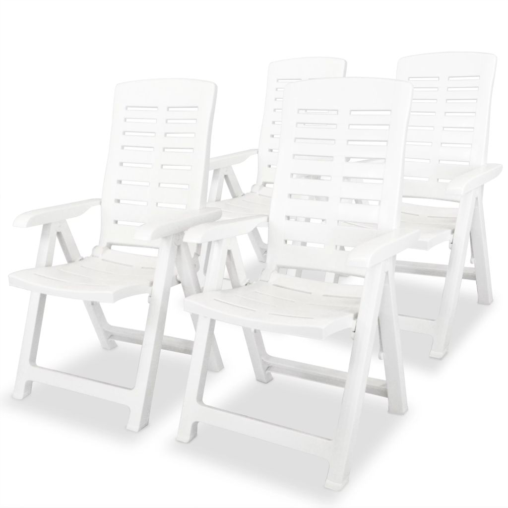 vidaXL Reclining Patio Chairs Outdoor Stack Dining Chair with Armrest Plastic - image 2 of 47