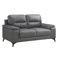 thumbnail image 4 of Lexicon Mischa Leather 2-Piece Upholstered Sofa Set in Dark Gray, 4 of 10