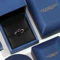 thumbnail image 5 of Gem Stone King 925 Silver and 10K Yellow Gold Red Rhodolite Garnet and Blue Sapphire Engagement Ring for Women | 1.30 Cttw | Round 5MM | Gemstone January Birthstone | Size 7, 5 of 6