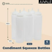 Juvale Condiment Squeeze Bottles for Sauces & Dressings - 29 Oz Clear Plastic 6-Pack - Leak-Proof Durable Dispenser Bottles for Liquids - Commercial Plastic Oil & Salad Dressing Dispenser