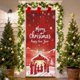 thumbnail image 1 of Decoración navideña para puerta con escena de Papá Noel entregando regalos | Fondo para ambiente festivo navideño | Decoración estándar para la entrada de casa, 1 of 6