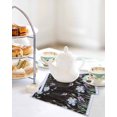 thumbnail image 4 of Spring Flowers Kitchen Dish Towels for Drying Dishes Set of 2, Blue Floral Leaves Birds Country Farm Wood Grain Waffle Weave Microfiber Hand Tea Bathroom Towels Quick Dry & Absorbent Towel 12x12, 4 of 7