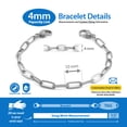 thumbnail image 3 of MedicEngraved Bracelet d'Alerte Médicale Personnalisé en Acier Inoxydable - Maillon Trombone 4 mm, 3 of 8