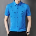 thumbnail image 2 of MDUKONU Chemise pour Homme Invitée de Mariage à Manches Courtes Résistante aux Plis Chemise Passe-Partout Bleu TG, 2 of 6