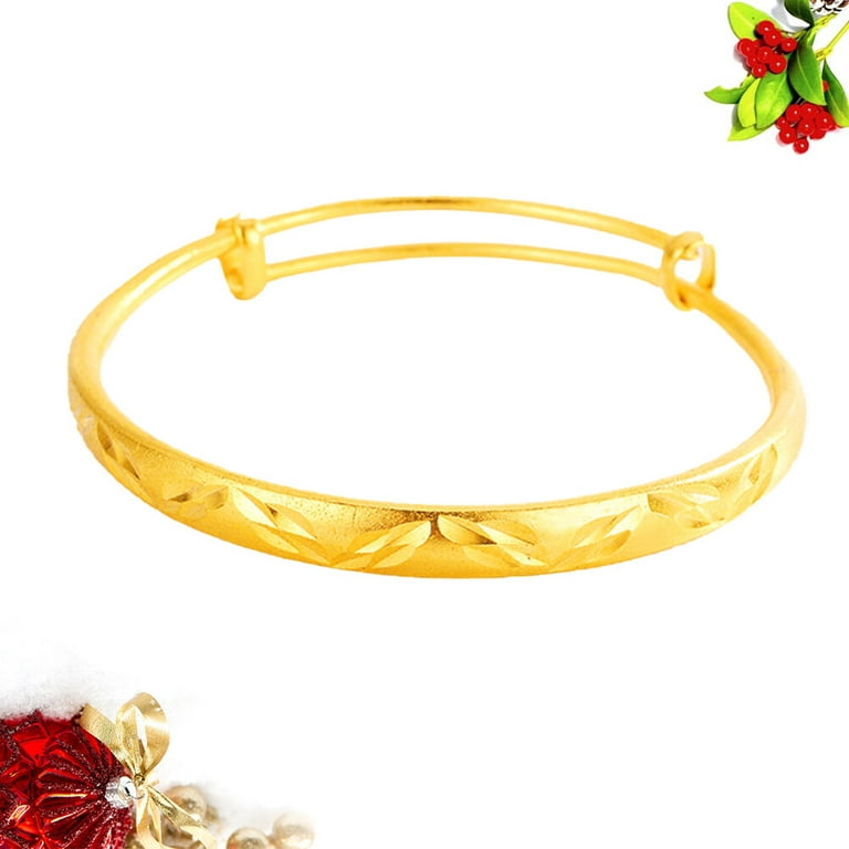 1pc Golden Titanium Bracelet Simple Wrist Bangle Five Petals