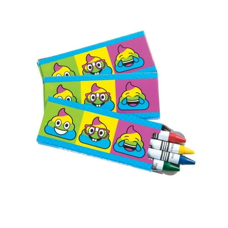 Emoji Crayons 4Pc - Basic Supplies - 24 Pieces