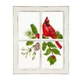 thumbnail image 1 of Evergreen Cardinal Windowpane Hand Painted Screen Wall Decor, 1 of 2