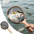 thumbnail image 2 of Fly Fishing Landing Net Collapsible Micro Mesh Rubber Coated Wooden Handle Trout Stream River Catch Release Lightweight Durable, 2 of 7