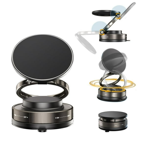 Vacuum Magnetic Phone Holder for Car, Portable Foldable Cell Phone Mount