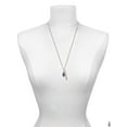 thumbnail image 3 of Delight Jewelry Silvertone Christmas Lights - Purple Resin Silvertone Guardian Angel Bar Charm Necklace, 23", 3 of 4