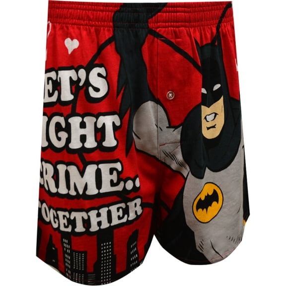 DC Comics Mens DC Comics Batman Fight Crime Together Boxer Shorts (Large)