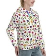 thumbnail image 6 of Daiia Tulips Flowers Pattern Women's Fashion Hoodies & Sweatshirts with Kangaroo Pocket Hooded Sweatshirt with Eye-catching Drawstrings-Large, 6 of 7