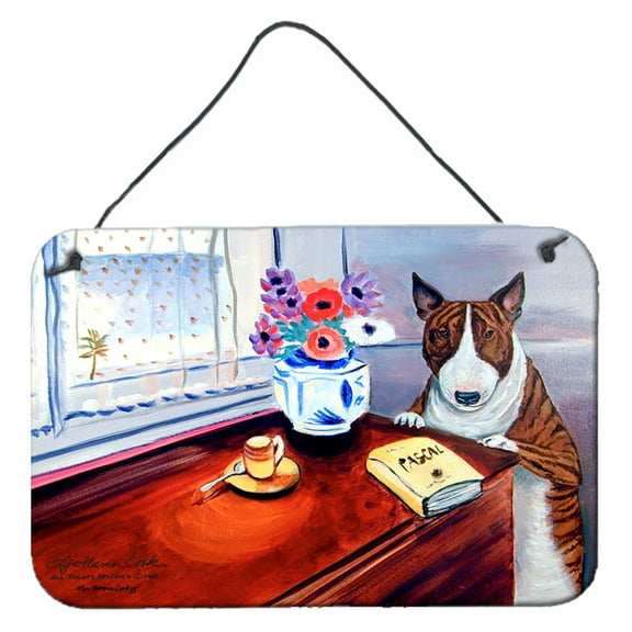 Carolines Treasures 7249DS812 Bull Terrier Wall or Door Hanging Prints 8x12 multicolor