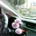 thumbnail image 3 of Fashion Diamond Car Accessorie Bling Hairball Pendant Auto Rearview Mirror Pendant Birthday Gift Auto Decoraction Ornaments, 3 of 5