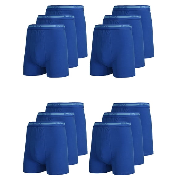 12-Pack Men's Stretch Cotton Boxer Briefs (Sizes, S-2XL)