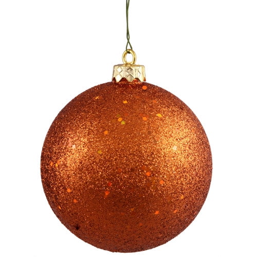 Vickerman 12" Burnished Orange Sequin Ball Ornament