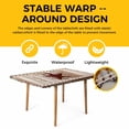 thumbnail image 4 of Texas Star Vintage Table Cloths for 6 Foot Rectangle Tables, Red Berry Retro Art Wooden Patio Waterproof Elastic Fitted Tablecloths, Washable Rectangular Table Cover for Camping, 4 of 8