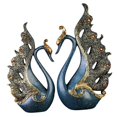thumbnail image 1 of Adornos de pavo real, 2 piezas de adornos de pavo real, escultura de pavo real de escritorio natural, decoración de escritorio construida para el futuro Jadeshay A, 1 of 8