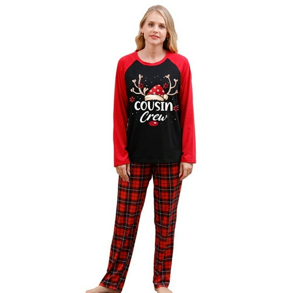 Matching Couple Pajamas Sets Christmas Pjs Family Lounge Sets Sleepwear, Xmas Printed Pajamas
