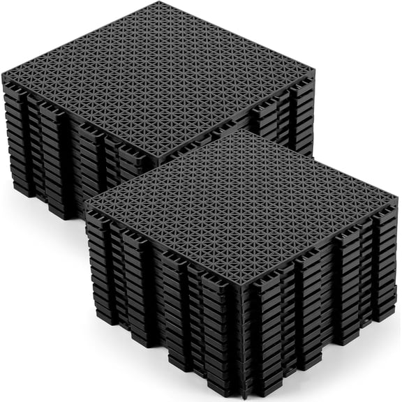 Drainage Mats Interlocking Rubber Floor Tiles Non Slip Outdoor Pool Deck Mats Modular Interlocking Cushion for Garage Bathroom Patio Flooring Shower