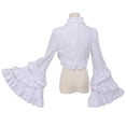 thumbnail image 4 of Fgnfyis Gothic Long Sleeve Top Womens Wraps Flounce Detachable Cape Elegant Dark Fashion Outfits White, 4 of 7