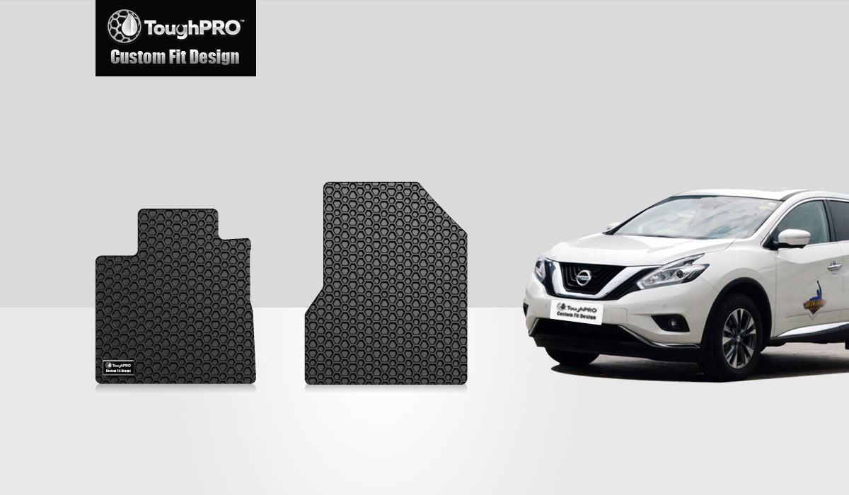 Largest Coverage The Ultimate Winter Mats TuxMat Custom Car Floor Mats for Nissan Murano 2015-2019 Models - Laser Measured All Weather Also Look Great in the Summer. The Best Nissan Murano Accessory. Waterproof Full Set - Black
