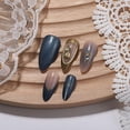 thumbnail image 2 of RAGUPEL Medium Press on Nails Almond Blue Cat'S Eye Fake Nails Press Ons False Nails Glue on Nails with Gilded Rose Charms Design Nail Tips Kit Full Cover Stick on Nails for Women Girls 24Pcs, 2 of 8