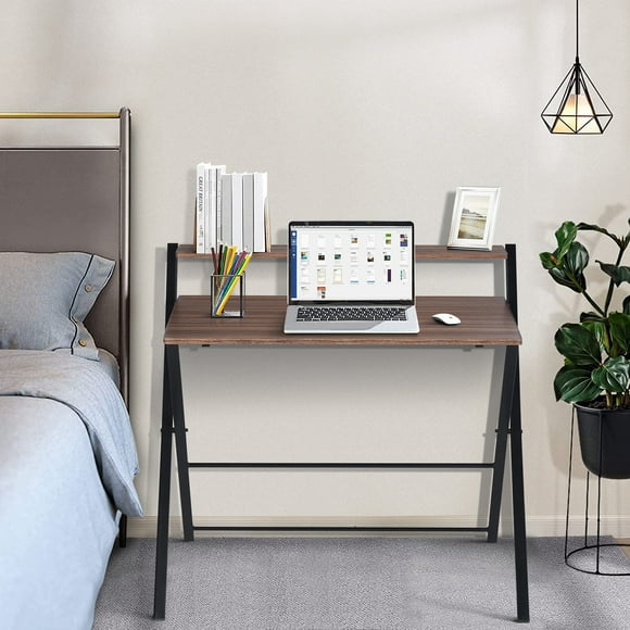 Escritorio de Computadora FurnitureR plegable marron