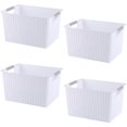 thumbnail image 3 of HANAMYA Organisateur de Panier de Rangement avec Poignée de 12 Litres en Blanc (Lot de 4), 3 of 4