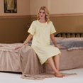 thumbnail image 4 of Chemises de Nuit d'Été pour Femmes, Douce 100 % Coton Confortable Légère à Manches Courtes Nuisette pour Dames, 4 of 5
