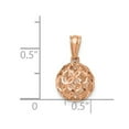 thumbnail image 2 of Pendentif pendentif Boule en Or Rose 14 Carats avec Chaîne, 2 of 4