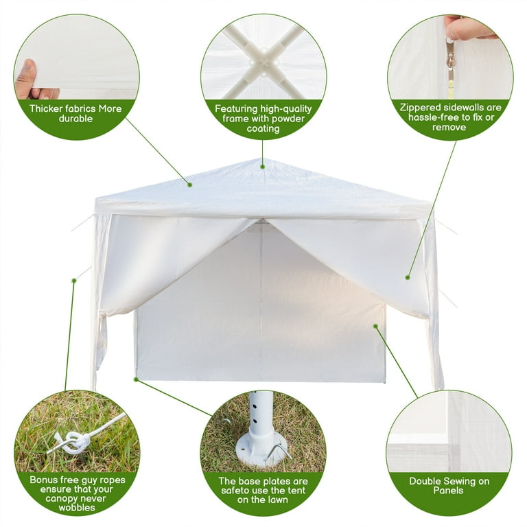 Zimtown 10' x 10' Outdoor Canopy Party Tent with 4 Removable Zimtown 10' x 10' Outdoor Canopy Party Tent with 4 Removable