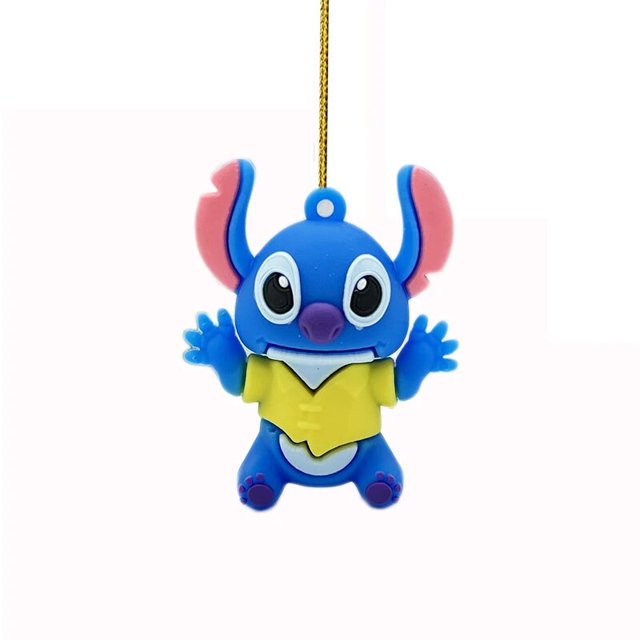 Figuras de acción de PVC de Lilo & Stitch de la serie de dibujos animados de Disney, aplicable a Navidad, colgante, adornos de coche, llavero, nuevo