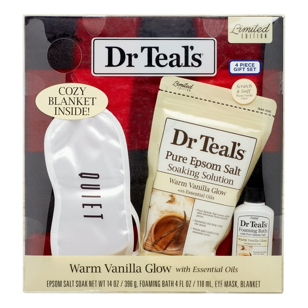 Dr Teal's Warm Vanilla Glow Cozy Blanket Gift Set