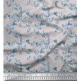 thumbnail image 1 of Soimoi Gray Cotton Voile Fabric Leaves & Ranunculus Floral Decor Fabric Printed Yard 56 Inch Wide, 1 of 3