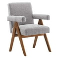 thumbnail image 3 of Modway Lyra Boucle Fabric Dining Room Chair - Set of 2 in Light Gray, 3 of 10
