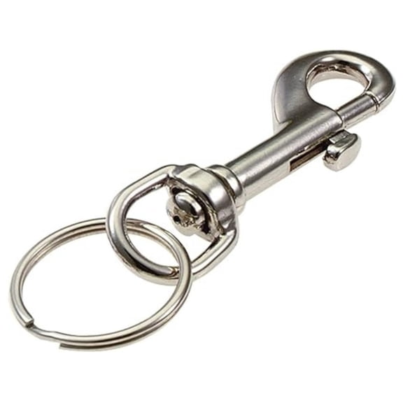 Metal Snap Hook with Key Ring – Silver Keychain Accessory