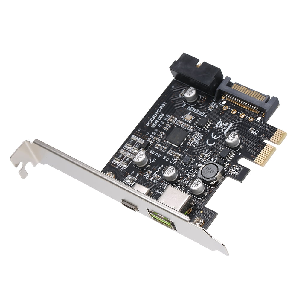 19PIN Front USB Riser Card Adapter Card 5Gbps PCI-E to USB Adapter Card for Windows XP/2003/ Vista/win7/wn8/2003/LinuX ASHATA PCI-E to USB Fast Charge