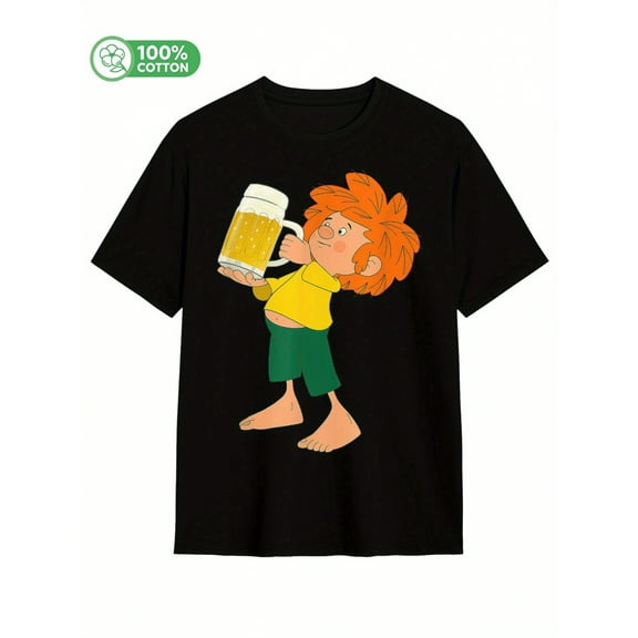 Pumuckl trinkt Bier T-Shirt Women Men T Shirt, 180g