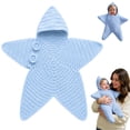 thumbnail image 2 of Dakiuu Soft Star Crochet Newborn Swaddle Knitted Baby Wrap with Button Gift for Infant 0‑6 Months 65cm/25.6", 2 of 6