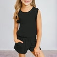 thumbnail image 2 of Xudanell Girls Outfits Size 7/8 Sleeveless Solid Color 4t Girl Clothes Ruffles T Shirt Top Set Cute Clothes for Teen Girls Athletic, 2 of 6