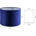 thumbnail image 3 of GO&SO Large Drum Lamp Shades Set of 2 Blue Velvet Lampshade 16"Top×16"Bottom×12"High(Spider) Modern Lamp Shades for Table Lamp & Bedside Lamps Replacement in Hand Crafted-Art Decor, 3 of 18