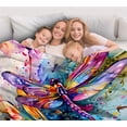 thumbnail image 4 of Dragonfly Blanket Gifts for Women Adults Dragonfly Lover,Soft Plush Elegant Dragonflies Throw Blanket for Bed Couch Office Travel 50"x40", 4 of 7