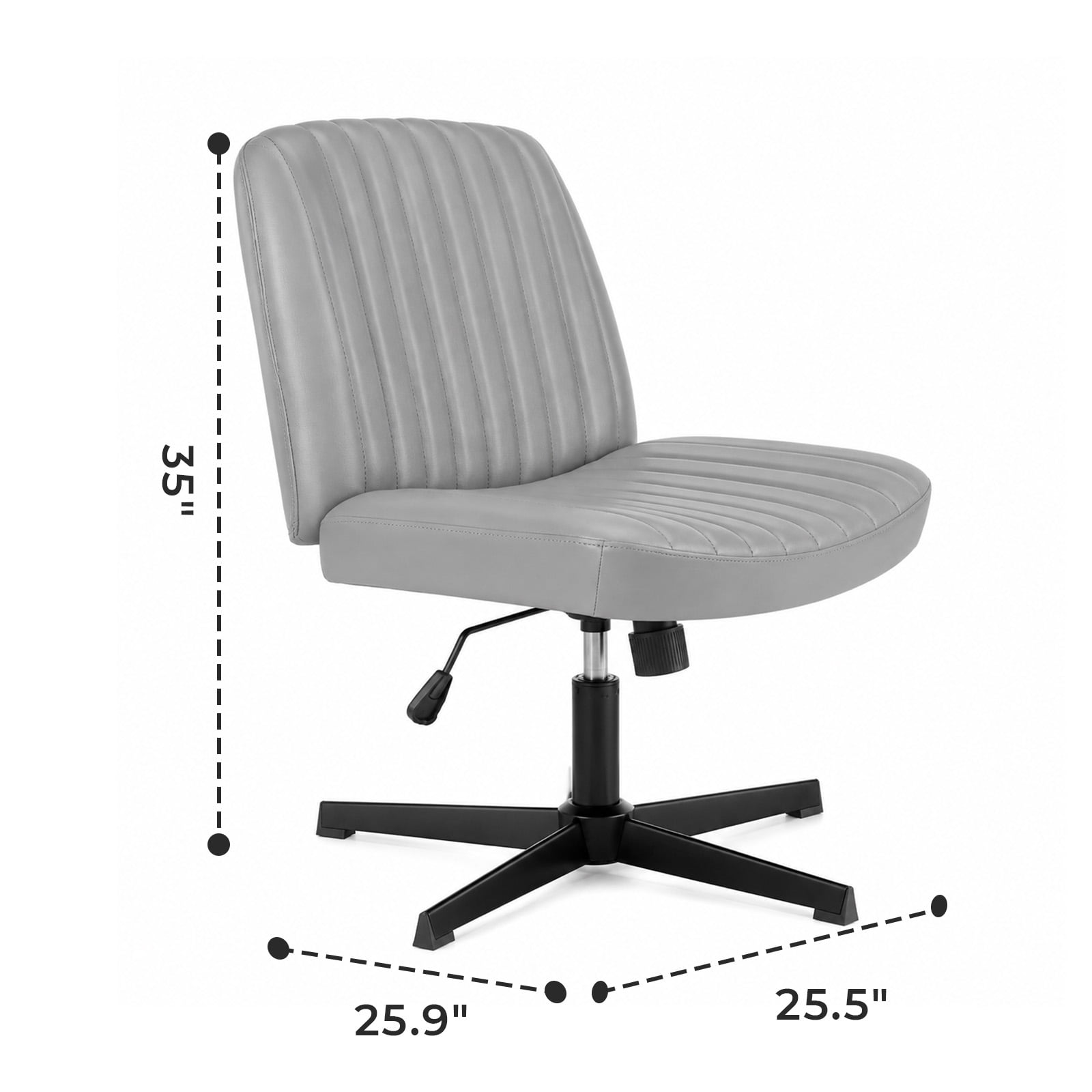 Alvantor Criss Cross Office Chair, No Wheels Armless Swivel, Wide Seat Criss Cross Chair for Home Office & Reading Room