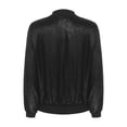 thumbnail image 4 of inhzoy Women's Bomber Jacket Lightweight Zip Up Casual Metallic Jacket Coat Outerwear Black M, 4 of 7
