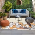 thumbnail image 2 of Cartoon Cat Outdoor Rug for Patio/Deck/Porch, Non-Slip Large Area Rug 4 x 6 Ft, Modern Simple Funny Cute Animals Art Indoor Outdoor Rugs Washable Area Rugs, Reversible Camping Rug Carpet Runner, 2 of 8